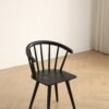 Solid Wood Windsor Curved Back Dining Chair with Armrest, Farmhouse Spindle Kitchen Side Chair, 3 Finishes Optional