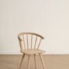 Solid Wood Windsor Curved Back Dining Chair with Armrest, Farmhouse Spindle Kitchen Side Chair, 3 Finishes Optional