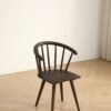 Solid Wood Windsor Curved Back Dining Chair with Armrest, Farmhouse Spindle Kitchen Side Chair, 3 Finishes Optional
