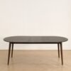 walnut-extendable-oval-dining-table-product-detail Extendable Oval Oak Veneer Dining Table, Walnut Finish Expandable Kitchen Table with Solid Wood Legs, Seats 4-8 People, Detachable Legs Manual Assembly