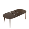 walnut-extendable-oval-dining-table-product-display Extendable Oval Oak Veneer Dining Table, Walnut Finish Expandable Kitchen Table with Solid Wood Legs, Seats 4-8 People, Detachable Legs Manual Assembly