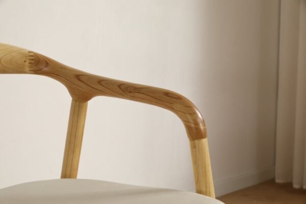 Solid Wood Windsor Curved Back Dining Chair with Armrest, Farmhouse Spindle Kitchen Side Chair, 3 Finishes Optional