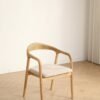 Solid Wood Windsor Curved Back Dining Chair with Armrest, Farmhouse Spindle Kitchen Side Chair, 3 Finishes Optional