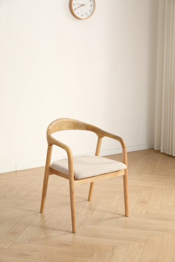 Solid Wood Windsor Curved Back Dining Chair with Armrest, Farmhouse Spindle Kitchen Side Chair, 3 Finishes Optional
